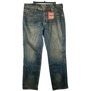 Vayder Prescott Straight Fit Jeans‎ Blue Distressed Mens 38 V003L70-0077 New